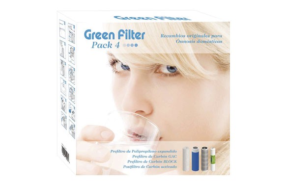 Recambio de Filtros Osmosis Universal 5 etapas 3 filtros + posfiltro green filter