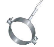 Abrazadera con taco inoxidable 316L pared simple diámetro ø 130 – L316EXCCT13