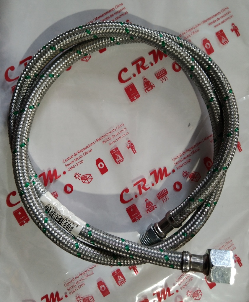 Latiguillo gasoil tubo flexible 3/8H recto - 1/4 recto x 1000mm