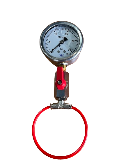 Comprobador medicion de presion quemador a gasoil Domusa Domestic regulacion manometro gasolina (0 a 25 bar)