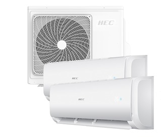 Aire Acondicionado CONJUNTOS MULTI-SPLIT PARED INVERTER 2x1 HAIER HEC HEC2U18TF1-OUT - R32 | Modelo 2x1  | Refrigeración (kW) 3,5+2,6 | Calefacción (kW) 3,6+2,8