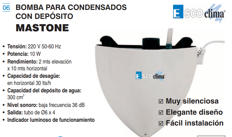 Bomba condensados Mundo Clima Slim Mastone con deposito – AS06801