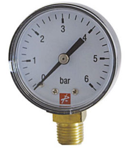 Manómetro radial de Potermic Ø50 0-25 bar – 0R5025