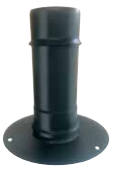 Tubo simple inoxidabable con tapa aisi 316l negro mate para estufas de pellet diámetro 100mm 0.19m 0.18m