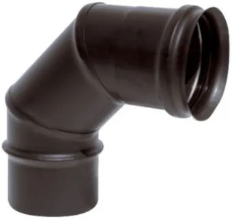 Codo simple 100mm diámetro 90º inoxidable aisi 316l negro mate para estufas de pellet