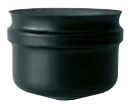 Copa simple 100mm diámetro inoxidable aisi 316l negro mate para estufas de pellet