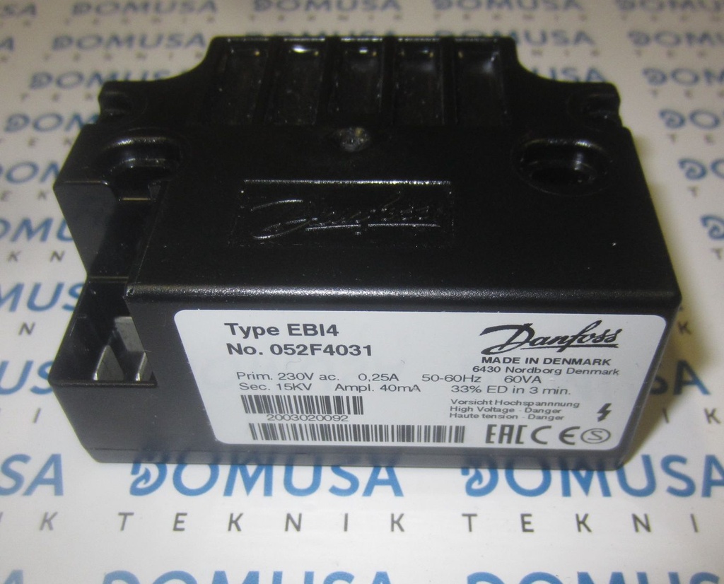 Transformador quemador gasoil Domusa Domestic Danfoss Type EBI4 electronico No. 052F4031