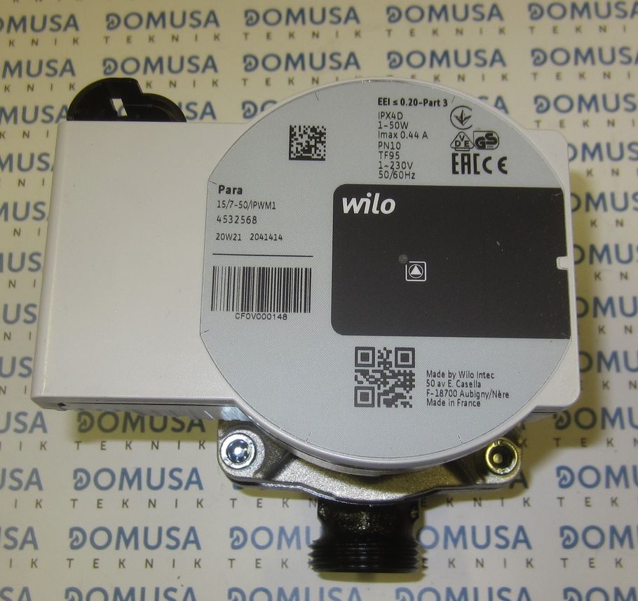 Bomba agua Domusa Wilo RS 15/7- 50 PWM1 W MC (ERP 1SP 130mm)