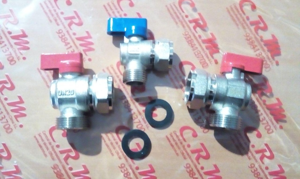 Kit grifos conexion calderas Immergas (2 llave corte escuadra 3/4 y 1 de 1/2) (antiguo 3.015855 3015855C) – 3.026535