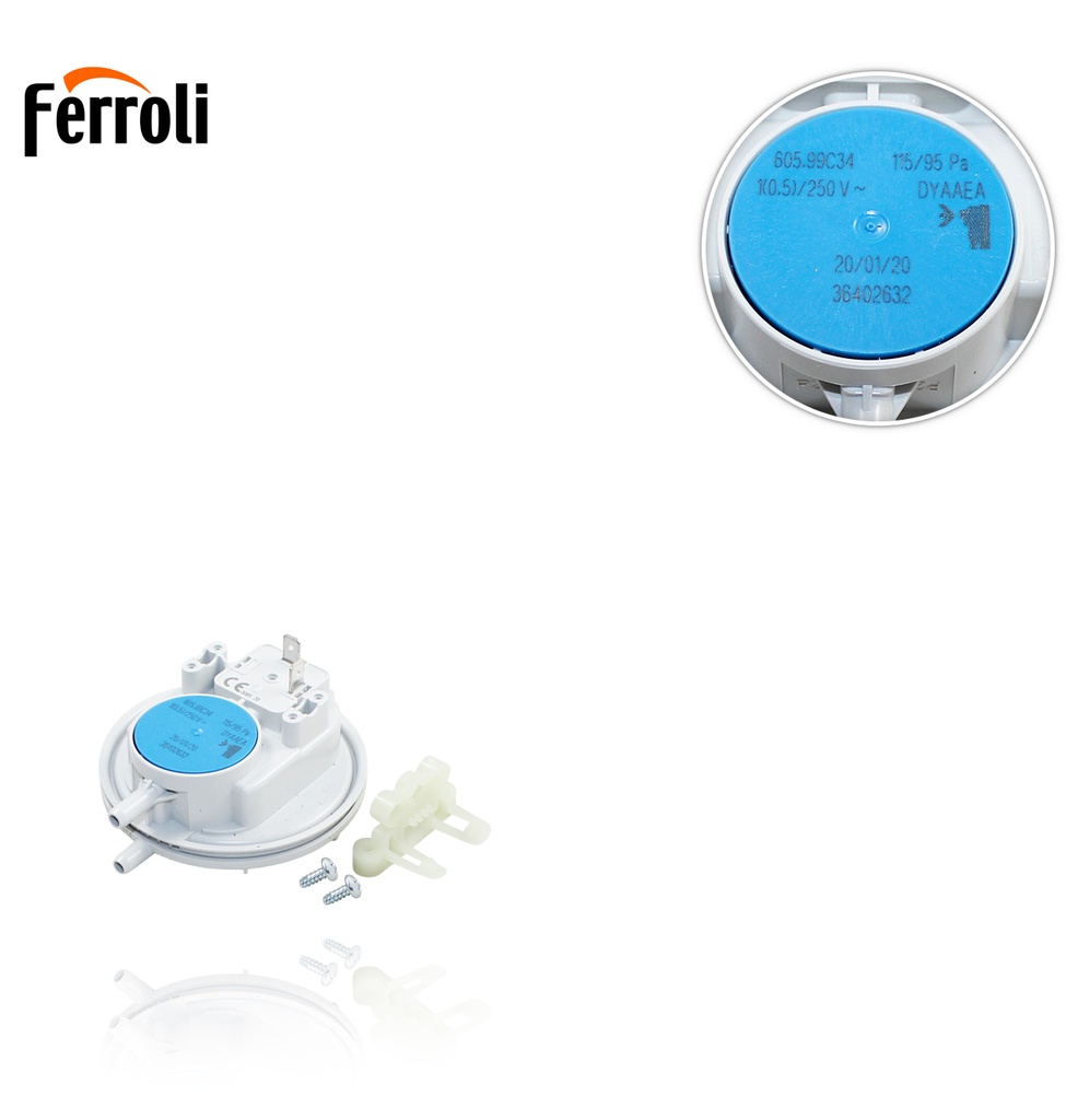 Presostato aire Ferroli Domiprojet huba 115/95 Pa (39817510) – I39817511