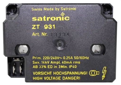 [1665000985] TRANSFORMADOR SATRONIC ZT 931 220/240V 14K 33% con conexión 4mm