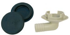 [AS04055] Codo desagüe y 2 tapones (diam. 32) – AS04055