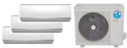 [CL20876] Aire Acondicionado CONJUNTOS MULTI-SPLIT PARED INVERTER 3x1 Serie MUPR-H9M | Modelo 3x1 MUPR-09+09+12-H9M | Refrigeración (kW) 2,3+2,3+3,3 | Calefacción (kW) 2,4+2,4+3,5