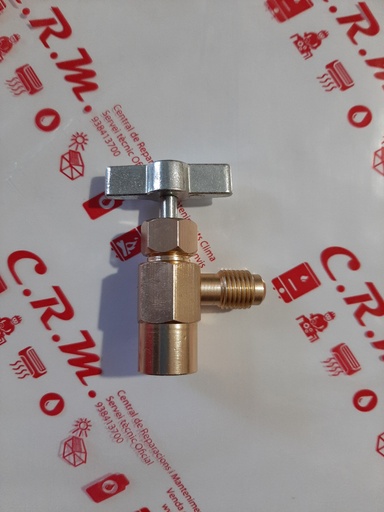 [WJ-024078] Valvula o grifo de servicio para gas refrigerante organico Freeze+®22 - Freeze+®32 (12x1,5 rosca derecha x 1/4m) – WJ-024078