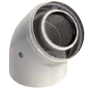 [8125-45MHP15] Codo 45º condensación FIG Macho - Hembra (PP/Acero lacado) Ø80/125 – 8125-45MHP15