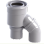 [80808125ADAP5] Adaptador de condensación FGI biflujo Ø 80/80 a coaxial Ø 80/125 Macho - Hembra (PP) – 80808125ADAP5