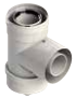 [10150TEP15] Te coaxial de condensación FGI con recogida de condensados Macho - Hembra (PP/Acero lacado) Ø100/150 – 10150TEP15