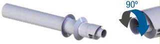 [610TDFHORIENTP15] Tramo terminal coaxial horizontal orientable de condensación FIG (PP/Acero lacado) Ø60/100 – 610TDFHORIENTP15