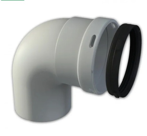 [8-90MH5] Codo salida de humos simple en polipropileno para caldera de condensación 80 90º M-H FIG – 8-90MH5