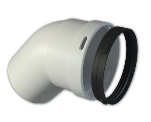 [8-45MH5] Codo salida de humos simple en polipropileno para caldera de condensación 80 45º M-H FIG – 8-45MH5