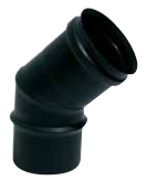 [NL316EXGA45X08] Codo simple 80mm diámetro 45º inoxidable aisi 316l negro mate para estufas de pellet