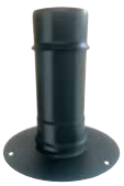 [NLFLANGIATA2S08] Tubo simple inoxidabable con tapa aisi 316l negro mate para estufas de pellet diámetro 80mm 0.19m 0.18m