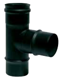 [NL316EXT69S10] Te simple 100mm diámetro inoxidable aisi 316l negro mate para estufas de pellet