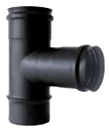 [NL316EXT6920008] Te simple 80mm diámetro inoxidable aisi 316l negro mate para estufas de pellet – NL316EXT6920008