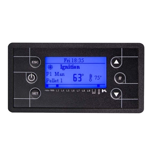 [RE104038] Panel display (pantalla azul) LCD Tiemme Led estufa pellets Eider Biomasa – RE104038