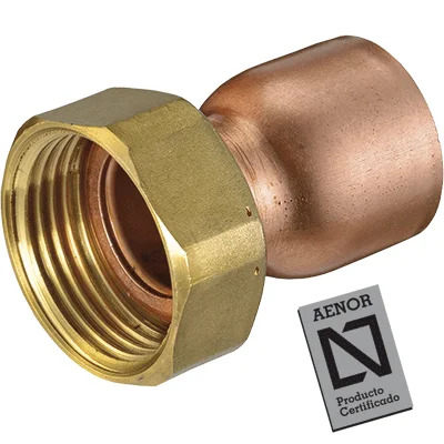 [0352015183] Enlace tuerca loca soldar cobre 18mm x 3/4" HH calefacción 359GCU precintable junta plana
