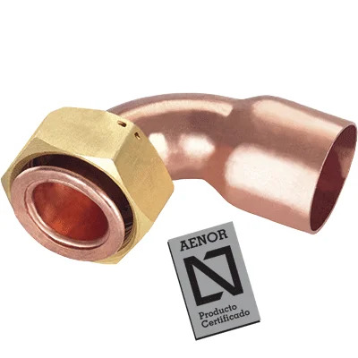 [0352020061] Enlace curvo tuerca loca soldar Waft 2AGCU cobre 18mm x 3/4" junta plana