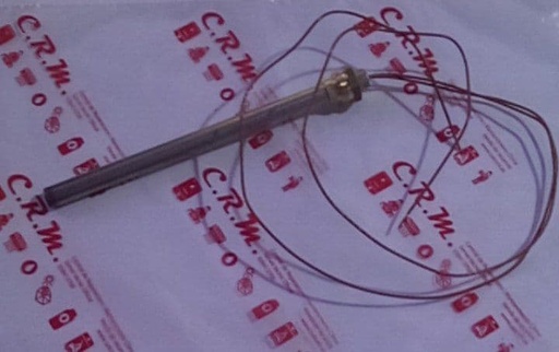 [ELD-62655] Resistencia estufa pellets BIOMASA. Tipo ELD-62655. Ø 9,9 mm. Longitud 150. Longitud total 160mm Potencia 280W Longitud cable 500 m Rosca 3/8 LMS - UNGARO - VIBROK