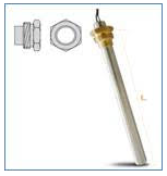 [ELD-62651] Resistencia estufa pellets BIOMASA. Tipo ELD-62651. Ø 9,9 mm. Longitud 140. Longitud total 150mm Potencia 280W Longitud cable 500 m Rosca 3/8 JOLLIMEC - PIAZZETTA - VULCANIA