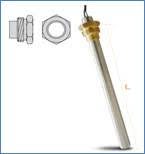 [ELD-62653] Resistencia estufa pellets BIOMASA. Tipo ELD-62653. Ø 9,9 mm. Longitud 143. Longitud total 153mm Potencia 250W Longitud cable 500 m Rosca 3/8 KLOVER - MBZ